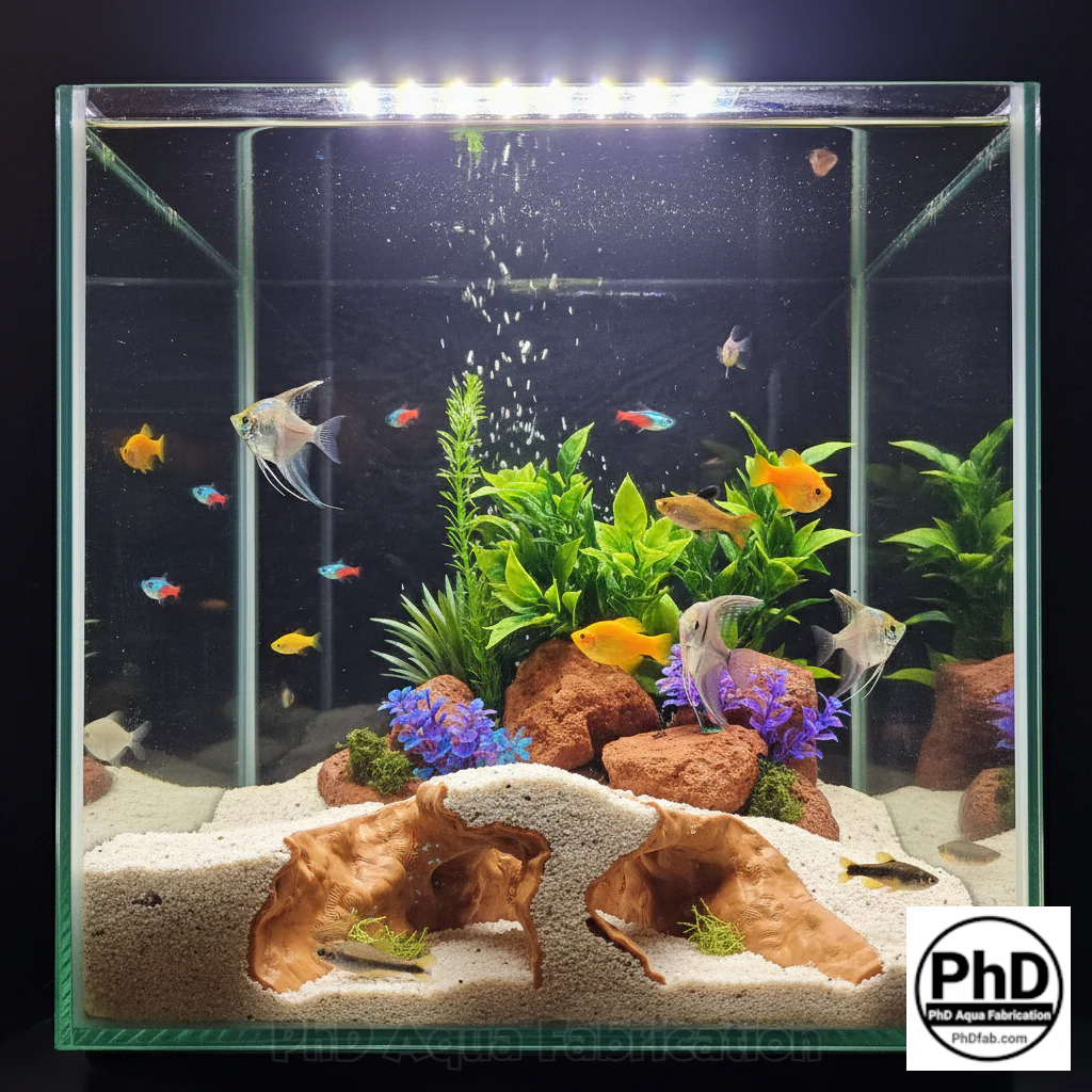 Aquarium Decor Cave - 3D Printed Rock Feature Hideout for Betta & Shrimp - Natural Stone Look Fish Tank Ornament - Terrarium Accessory, AQU-WHIWAY-BR-L, AQU-WHIWAY-WH-L, AQU-WHIWAY-BE-L