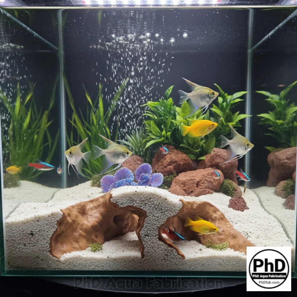 Aquarium Decor Cave - 3D Printed Rock Feature Hideout for Betta & Shrimp - Natural Stone Look Fish Tank Ornament - Terrarium Accessory, AQU-WHIWAY-BR-L, AQU-WHIWAY-WH-L, AQU-WHIWAY-BE-L