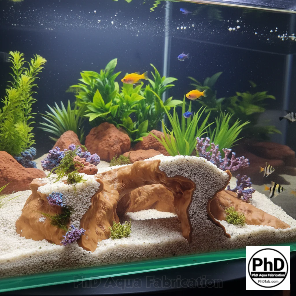 Aquarium Decor Cave - 3D Printed Rock Feature Hideout for Betta & Shrimp - Natural Stone Look Fish Tank Ornament - Terrarium Accessory, AQU-WHIWAY-BR-L, AQU-WHIWAY-WH-L, AQU-WHIWAY-BE-L