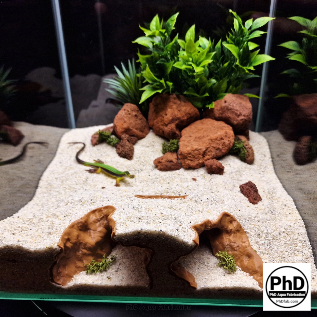 Aquarium Decor Cave - 3D Printed Rock Feature Hideout for Betta & Shrimp - Natural Stone Look Fish Tank Ornament - Terrarium Accessory