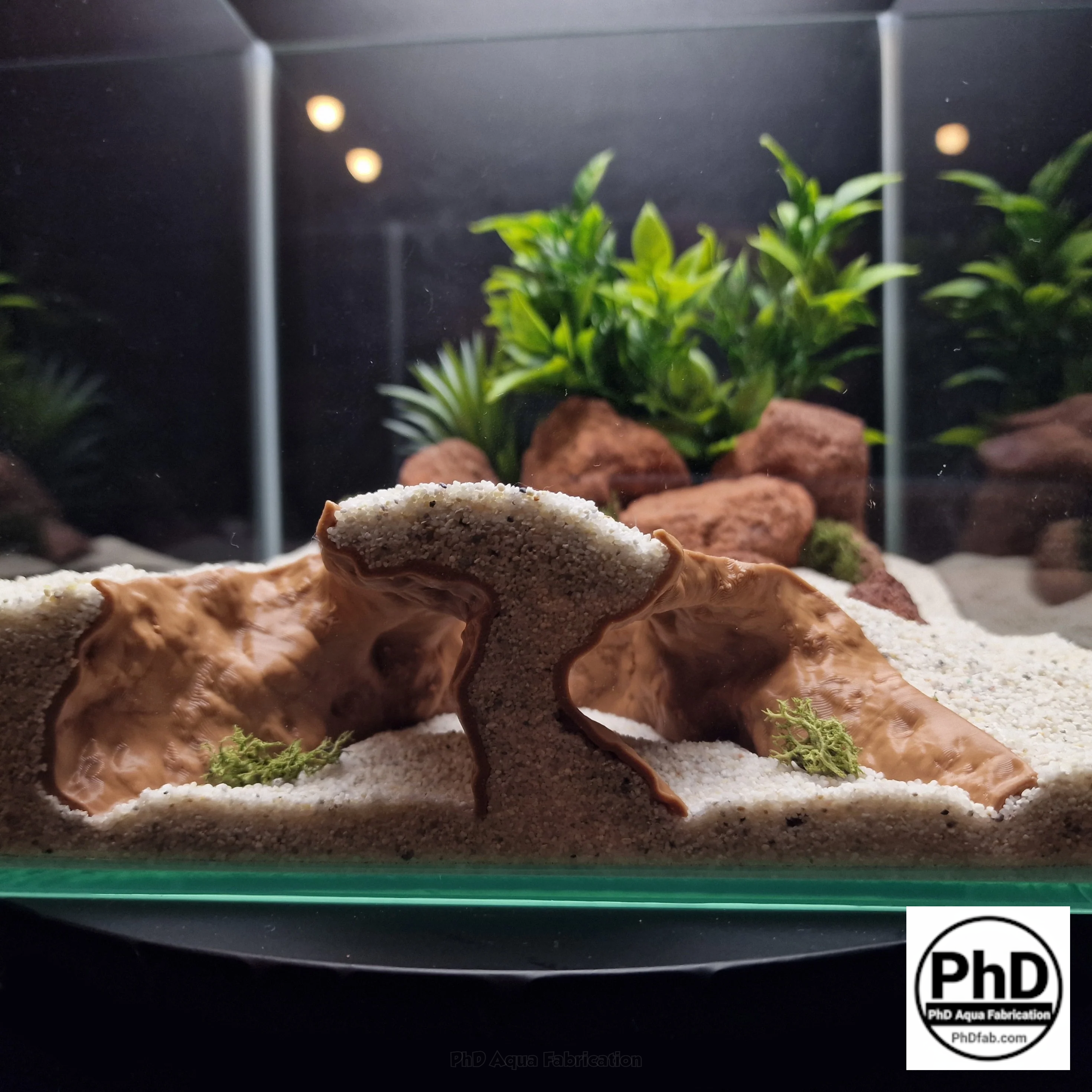 Aquarium Decor Cave - 3D Printed Rock Feature Hideout for Betta & Shrimp - Natural Stone Look Fish Tank Ornament - Terrarium Accessory