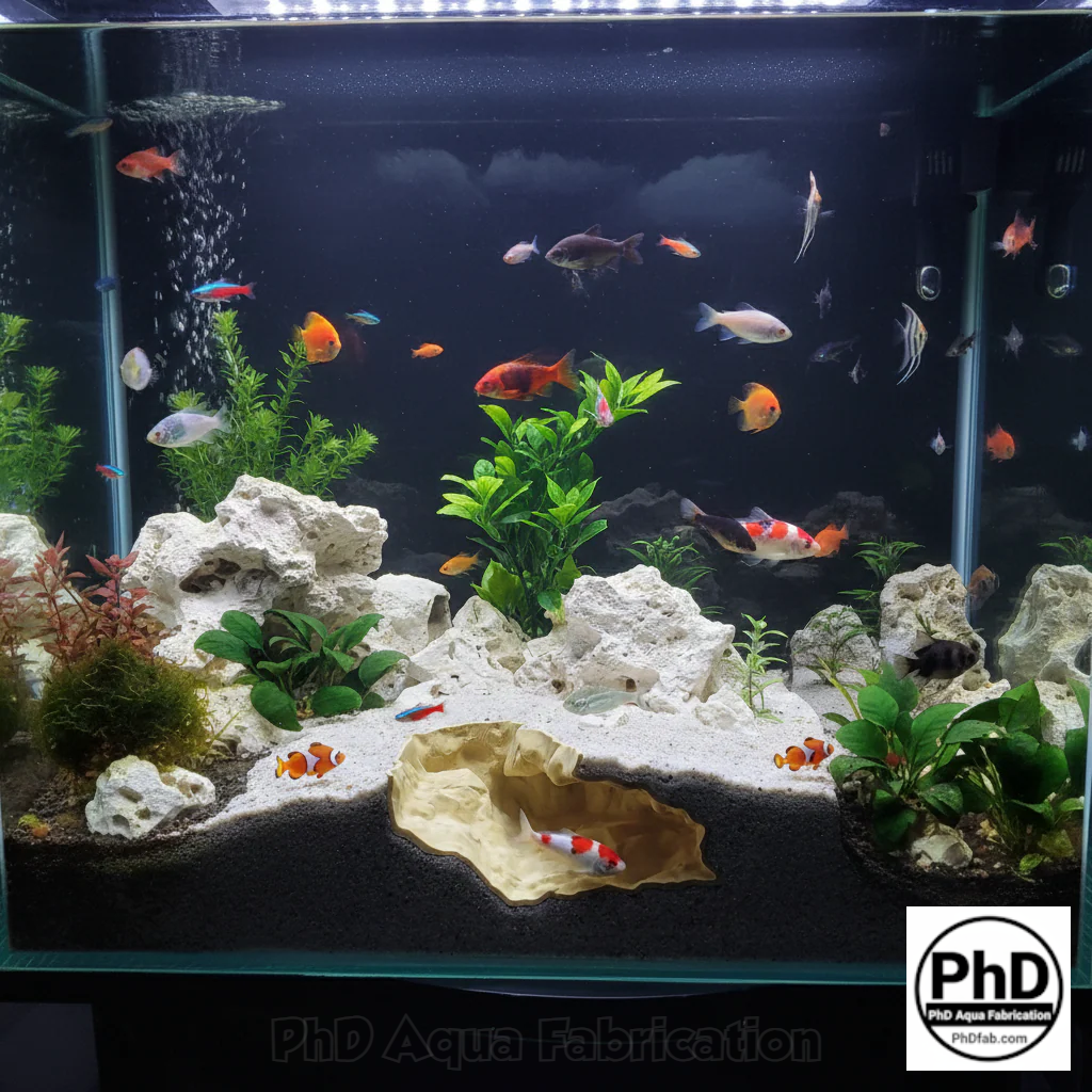 Aquarium Cave Decor - Underground Rock Sanctuary for Fish Tanks - 3D Printed Stone Hideout - Minimalist Aquascape & Terrarium Ornament, AQU-SOLUND-BR-L, AQU-SOLUND-WH-L, AQU-SOLUND-BE-L