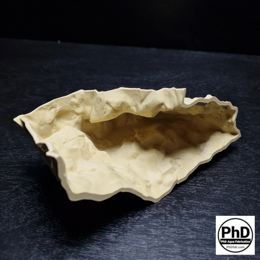 Aquarium Cave Decor - Underground Rock Sanctuary for Fish Tanks - 3D Printed Stone Hideout - Minimalist Aquascape & Terrarium Ornament