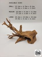 Aquarium Driftwood Freshwater Fish Tank Decor & Reptile Terrarium Accessories - Natural Spiderwood Style Wood Stump Cave for Jumping Spider, Betta Fish & Axolotl Hide