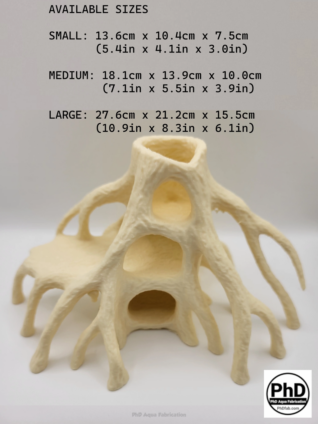 Aquarium Wood Decor Red Mangrove Caves - 3D Printed Natural Root Hideout for Fish & Shrimp - Mangrove Driftwood Style Terrarium Ornament