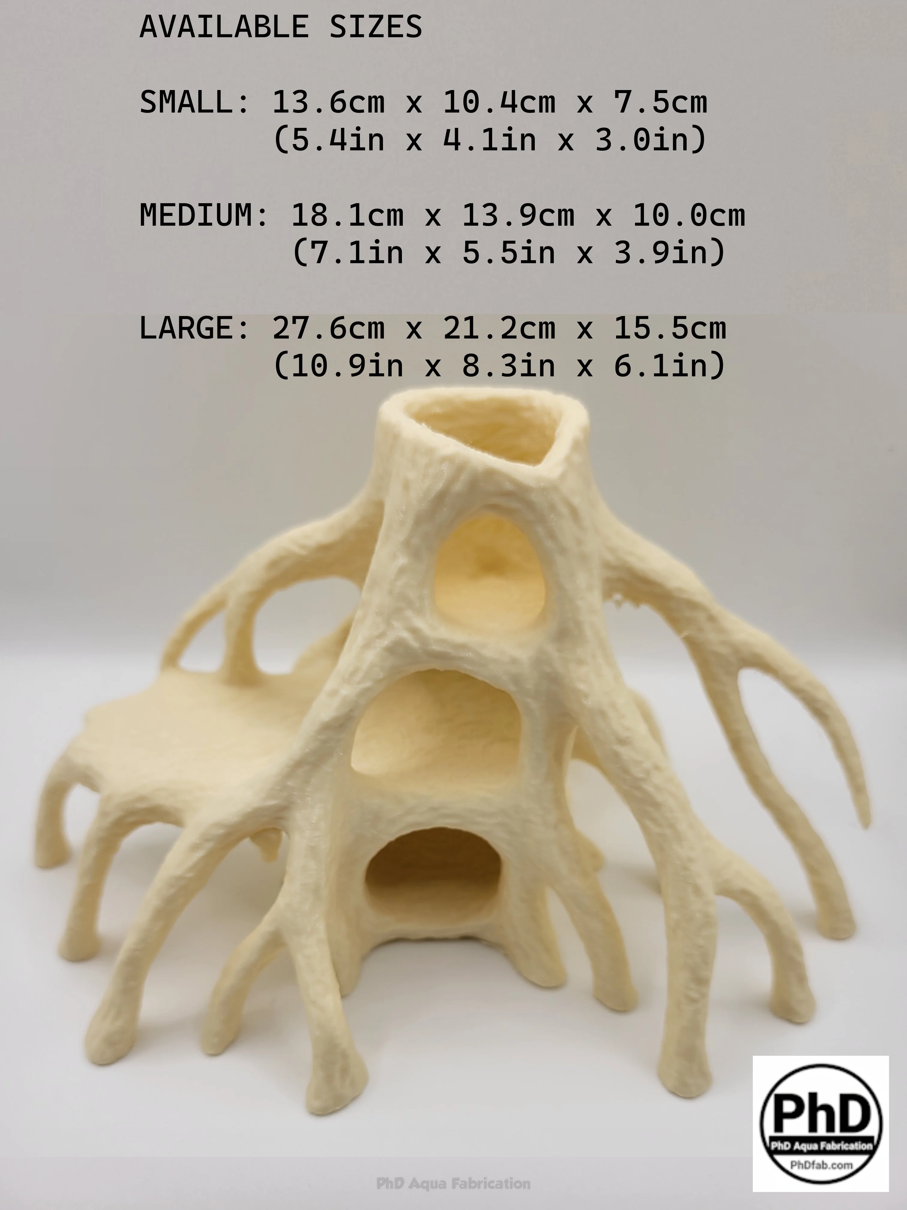 Aquarium Wood Decor Red Mangrove Caves - 3D Printed Natural Root Hideout for Fish & Shrimp - Mangrove Driftwood Style Terrarium Ornament