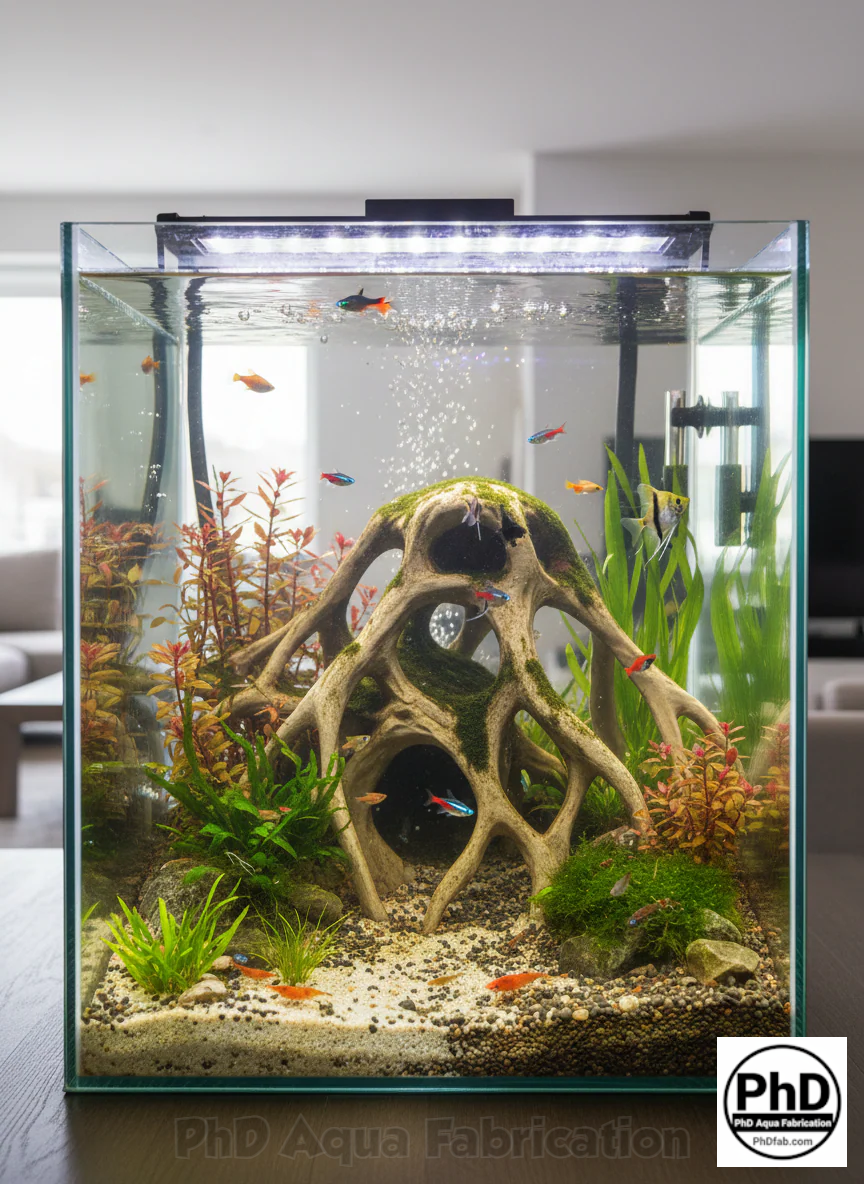 Aquarium Decor Red Mangrove Roots - 3D Printed Natural Look Wood Propagules for Freshwater & Saltwater Fish Tanks - Safe Aquascaping Driftwood Alternative & Terrarium Decoration