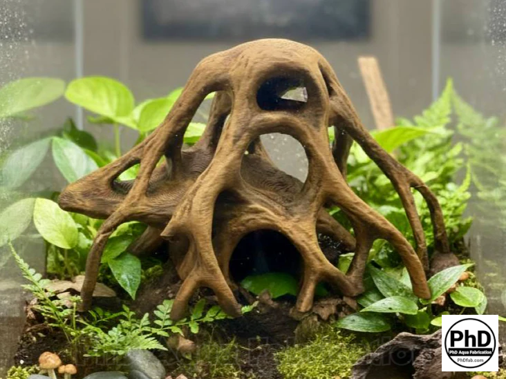 Aquarium Decor Red Mangrove Roots - 3D Printed Natural Look Wood Propagules for Freshwater & Saltwater Fish Tanks - Safe Aquascaping Driftwood Alternative & Terrarium Decoration