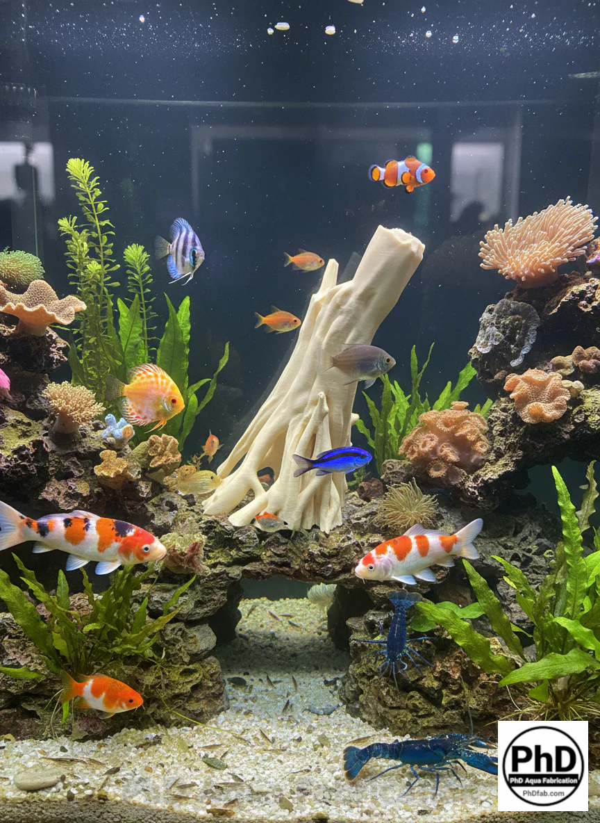 Mangrove Root Aquarium Driftwood - 3D Printed Tree Root for Reptile Terrarium, Realistic Aquascape Wood - "Mangrove Driftwood Root", NOV-MANDRI-BR-L, NOV-MANDRI-BE-L