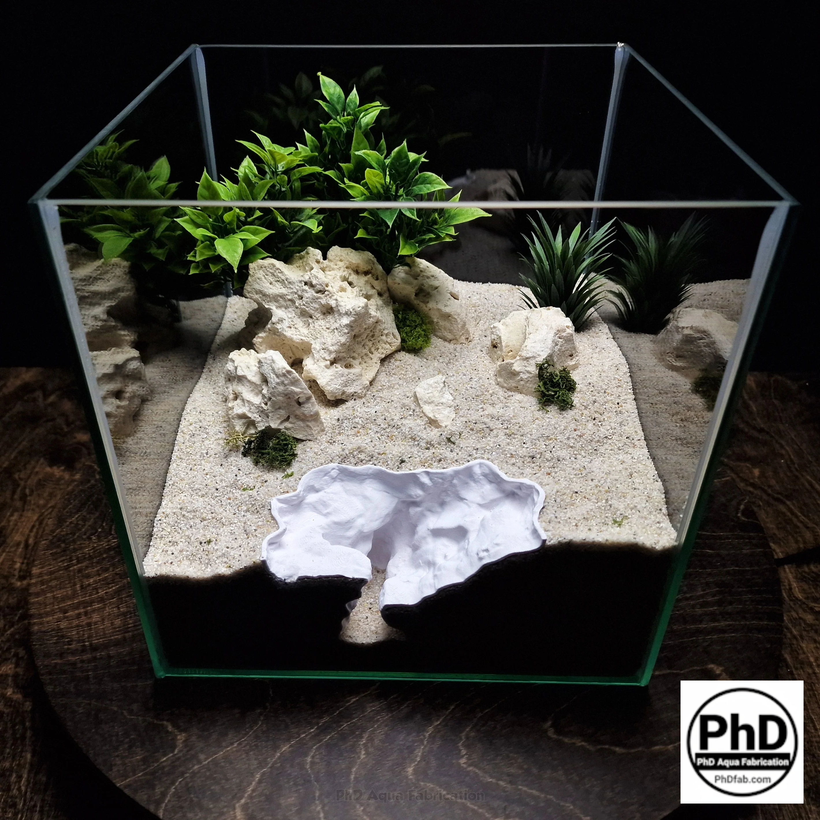Aquarium Rift Decor - Fish Tank Hideout - Natural Rock Wall Ornament - "Driftaway Grotto"