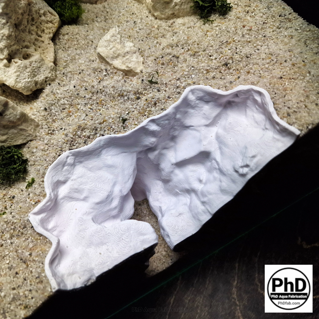 Aquarium Rift Decor - Fish Tank Hideout - Natural Rock Wall Ornament - "Driftaway Grotto"