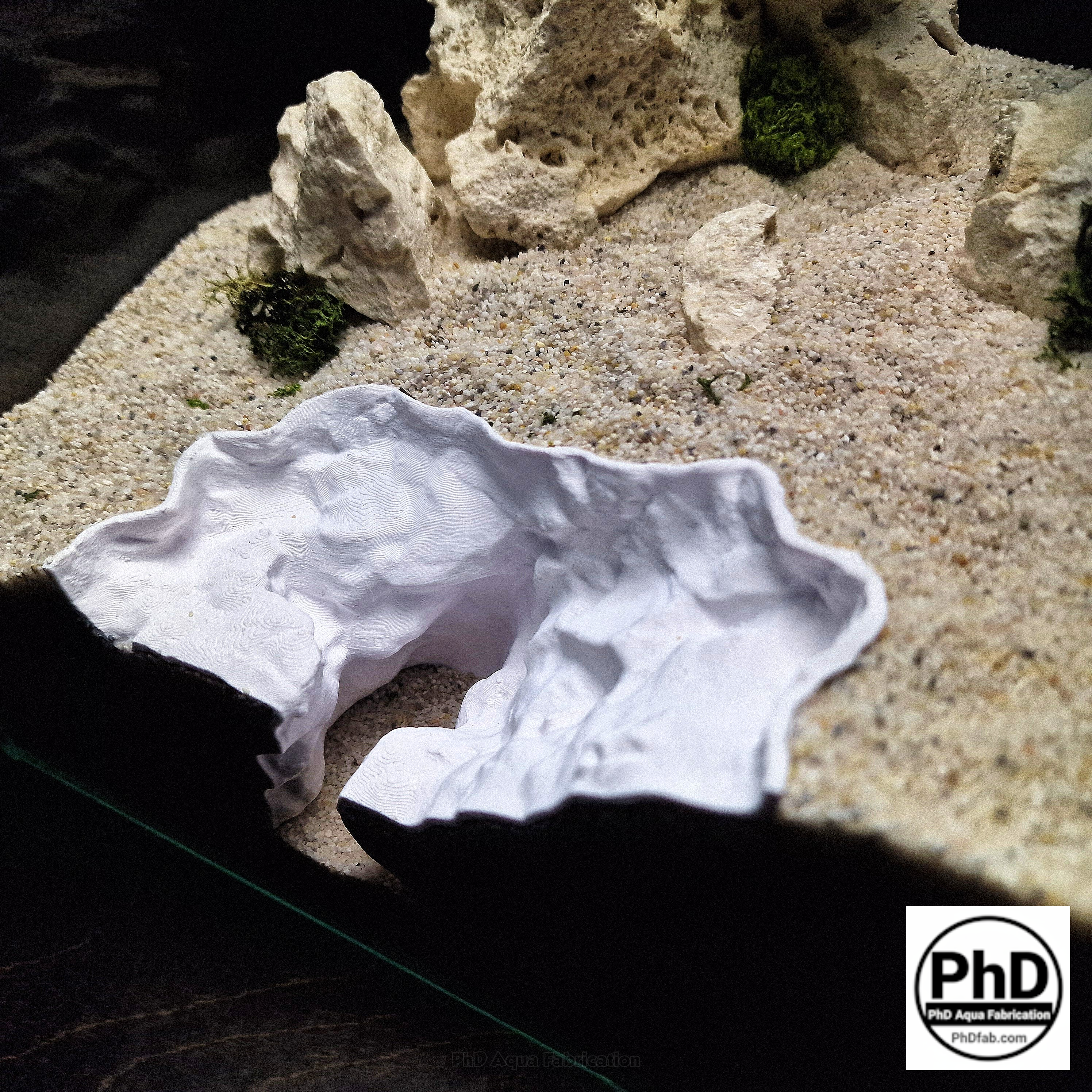 Aquarium Rift Decor - Fish Tank Hideout - Natural Rock Wall Ornament - "Driftaway Grotto", AQU-DGROTT-BR-L, AQU-DGROTT-WH-L, AQU-DGROTT-BE-L