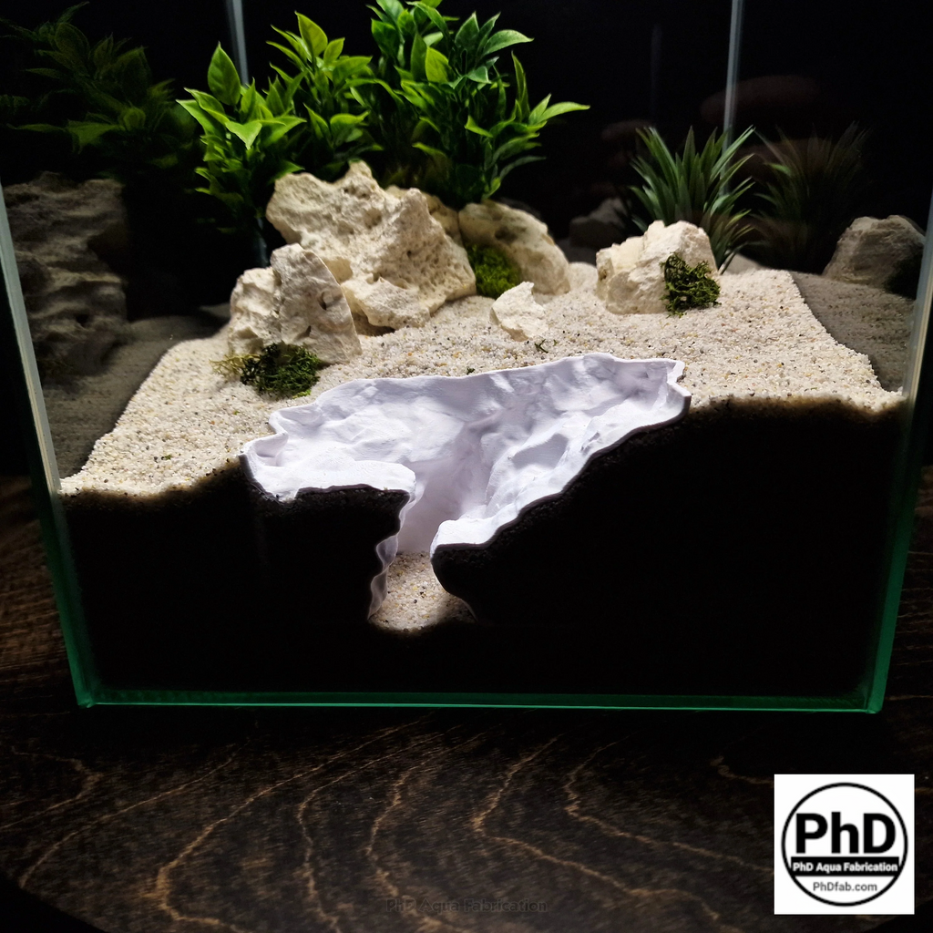 Aquarium Rift Decor - Fish Tank Hideout - Natural Rock Wall Ornament - "Driftaway Grotto"