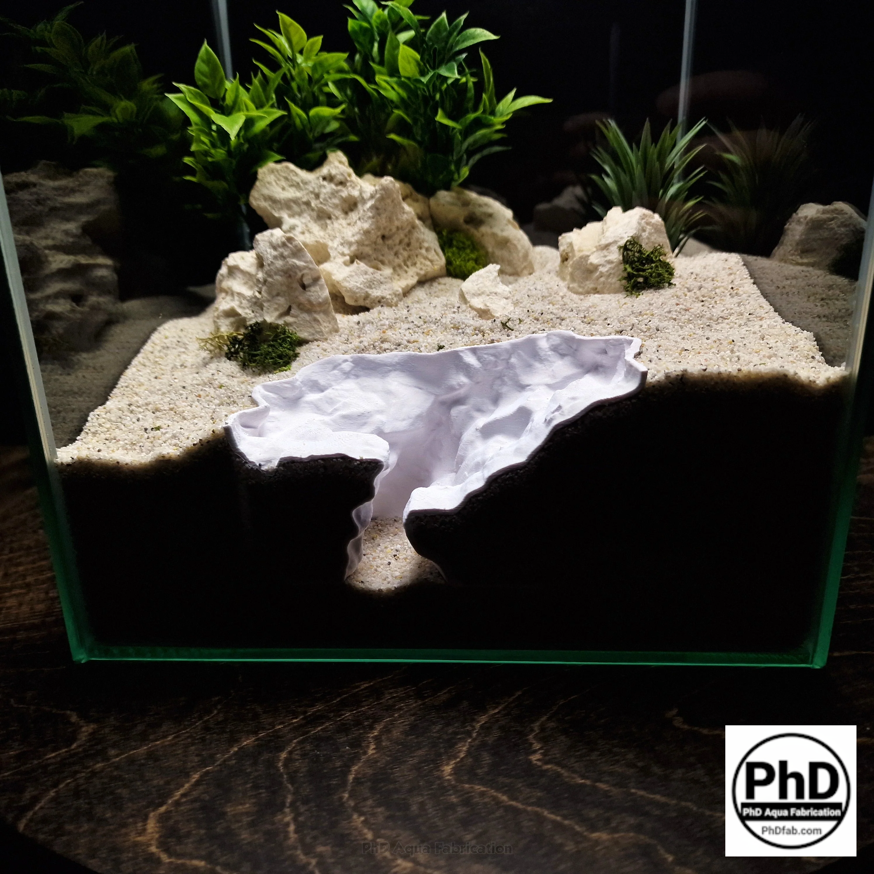 Aquarium Rift Decor - Fish Tank Hideout - Natural Rock Wall Ornament - "Driftaway Grotto"