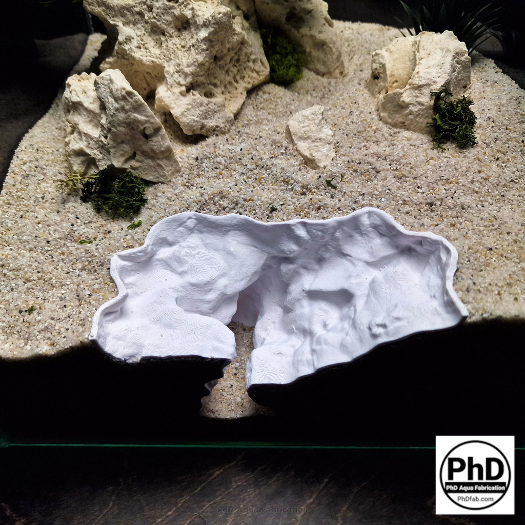 Aquarium Rift Decor - Fish Tank Hideout - Natural Rock Wall Ornament - "Driftaway Grotto"