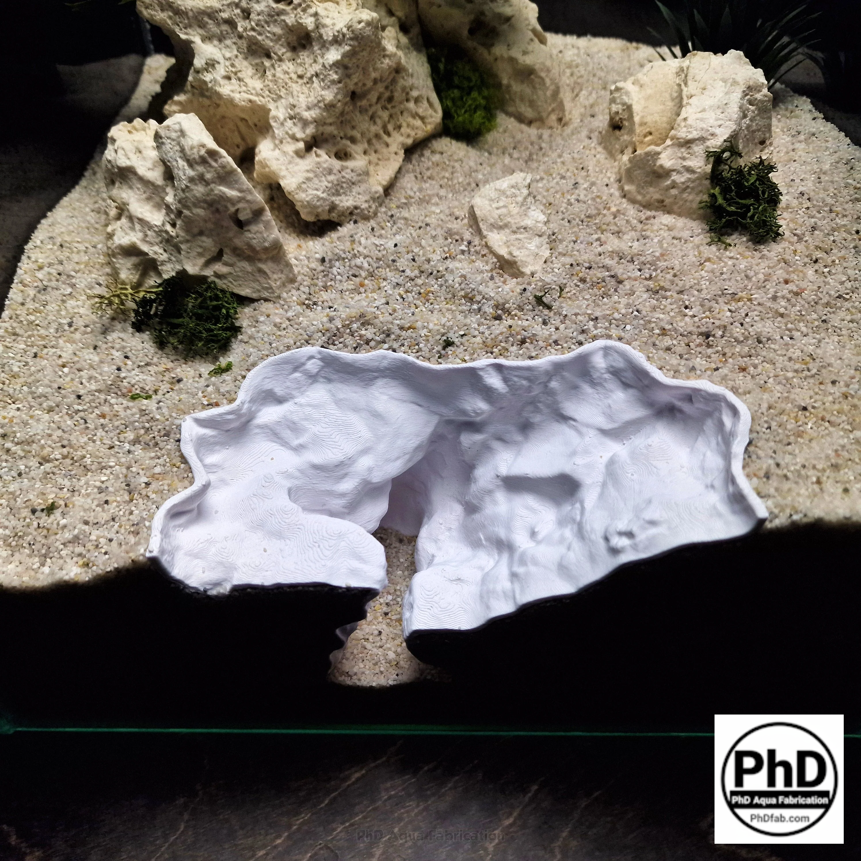 Aquarium Rift Decor - Fish Tank Hideout - Natural Rock Wall Ornament - "Driftaway Grotto"