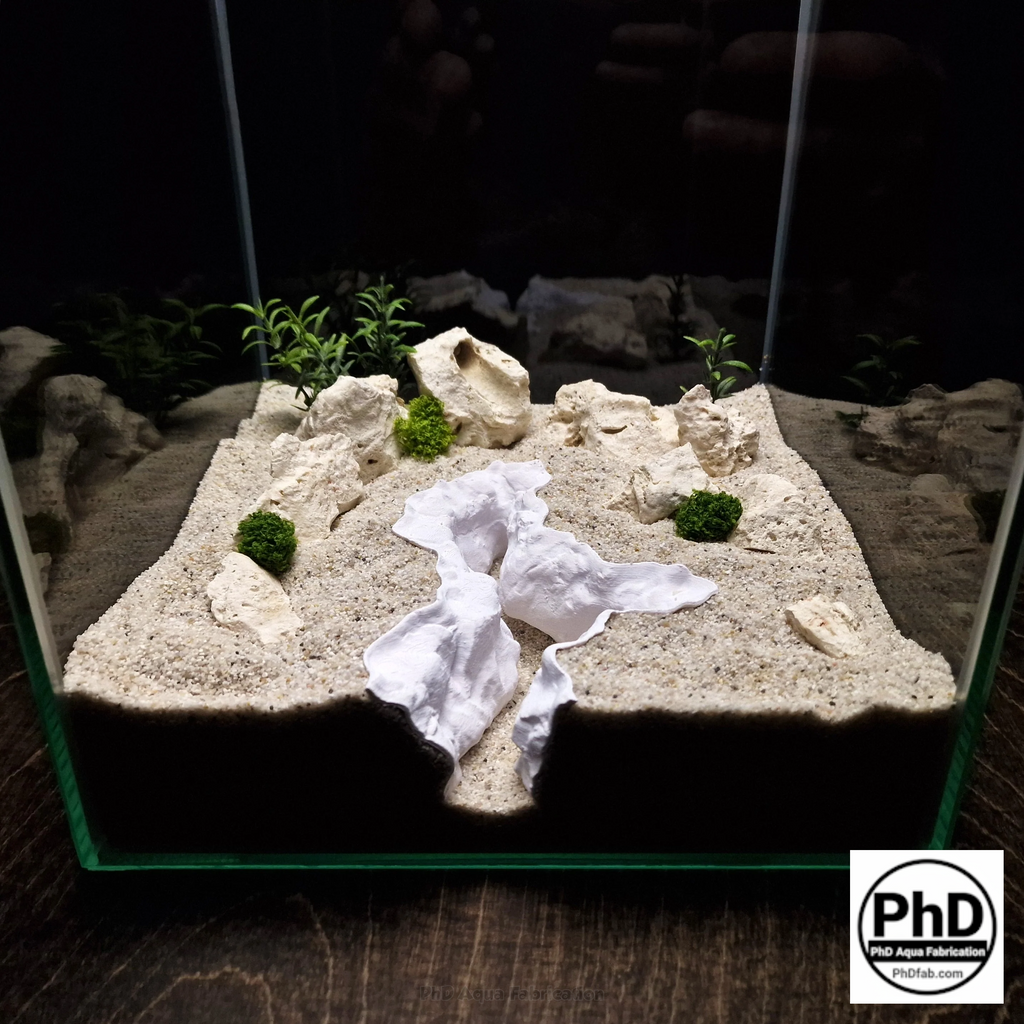 Aquarium Rift Decor - 3D Printed Rock Divider - Aquascaping Ornament & Reptile Terrarium Decoration - "Nowhere Hollow"