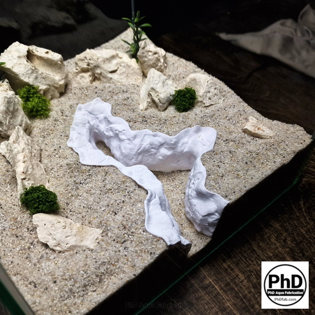 Aquarium Rift Decor - 3D Printed Rock Divider - Aquascaping Ornament & Reptile Terrarium Decoration - "Nowhere Hollow"