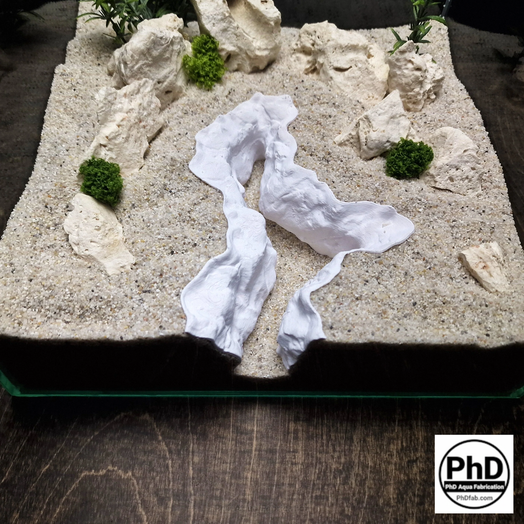 Aquarium Rift Decor - 3D Printed Rock Divider - Aquascaping Ornament & Reptile Terrarium Decoration - "Nowhere Hollow"