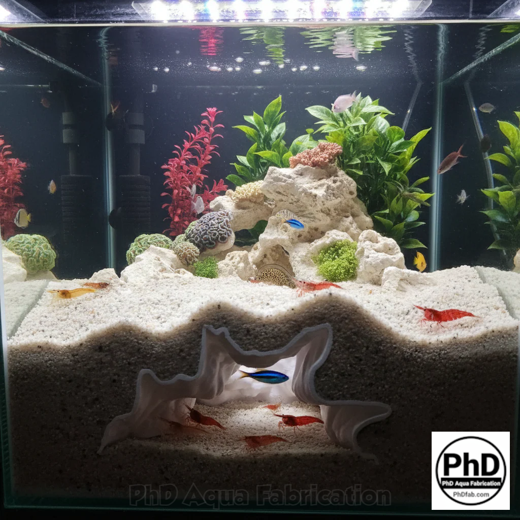 Aquarium Cave Decor - Underground Tunnel & Root Cavern - Natural Look Aquascaping & Terrarium Ornament - "Sunflower Root Cavern", AQU-SUNFLO-BR-L, AQU-SUNFLO-WH-L, AQU-SUNFLO-BE-L