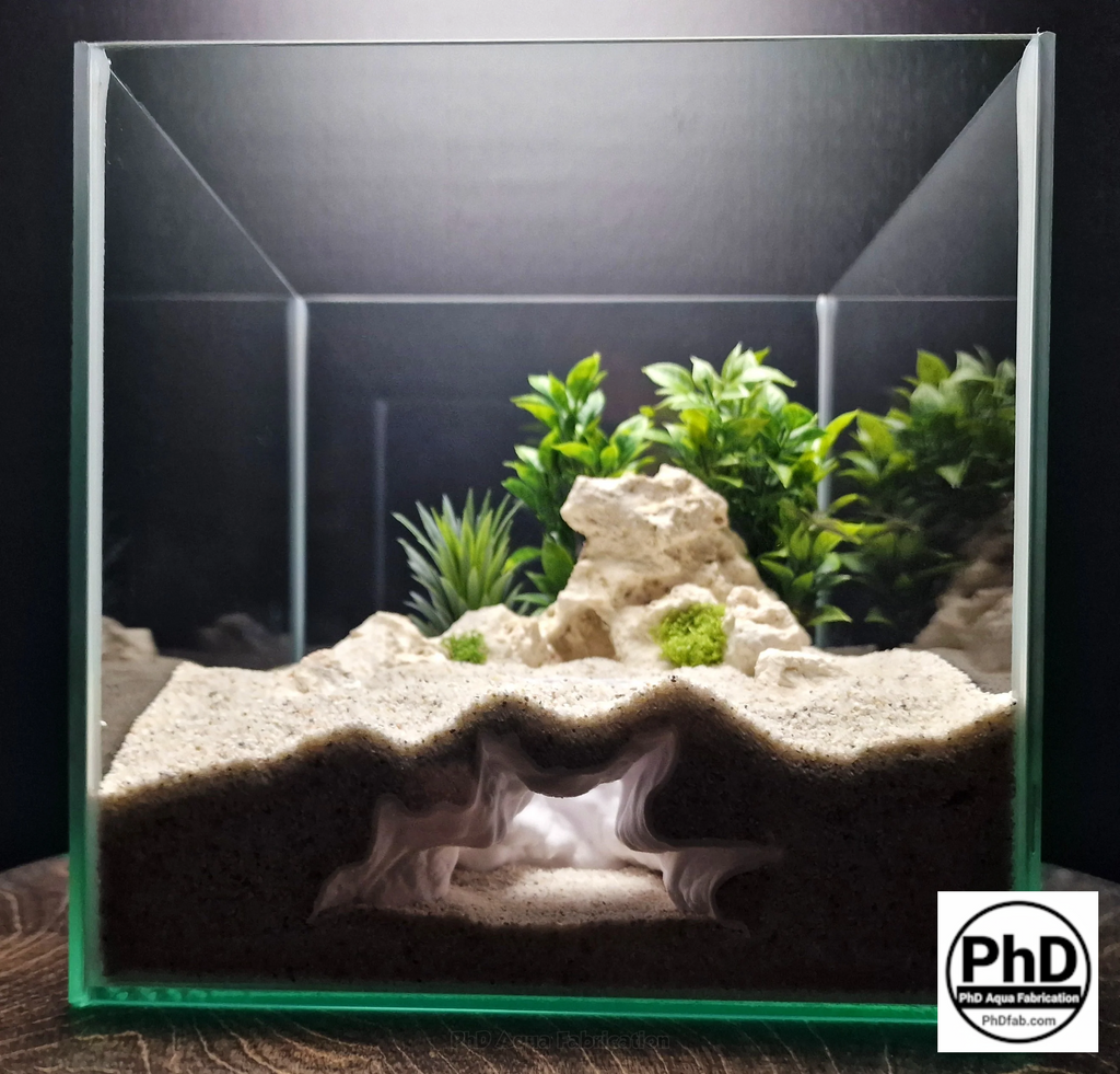 Aquarium Cave Decor - Underground Tunnel & Root Cavern - Natural Look Aquascaping & Terrarium Ornament - "Sunflower Root Cavern"