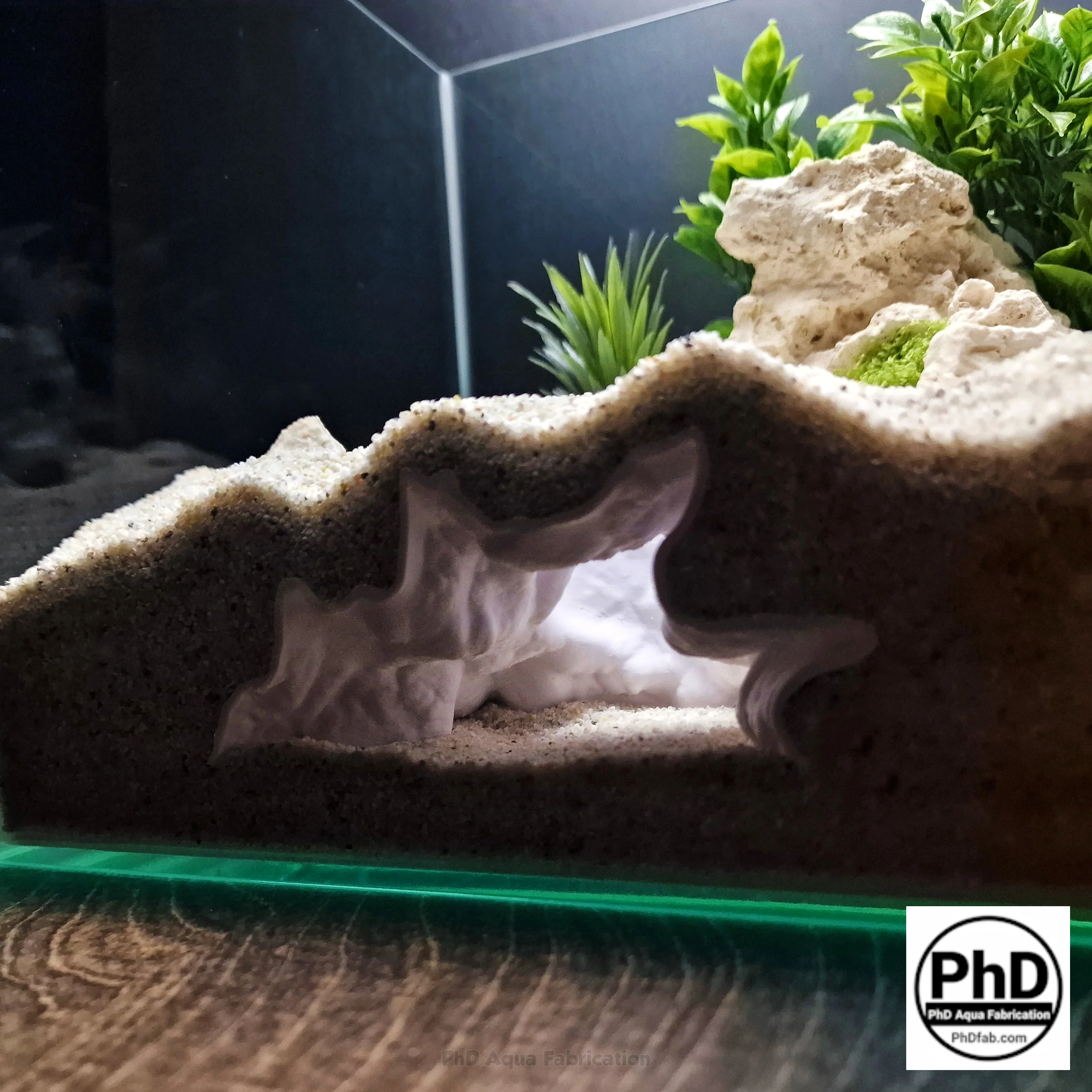 Aquarium Cave Decor - Underground Tunnel & Root Cavern - Natural Look Aquascaping & Terrarium Ornament - "Sunflower Root Cavern"