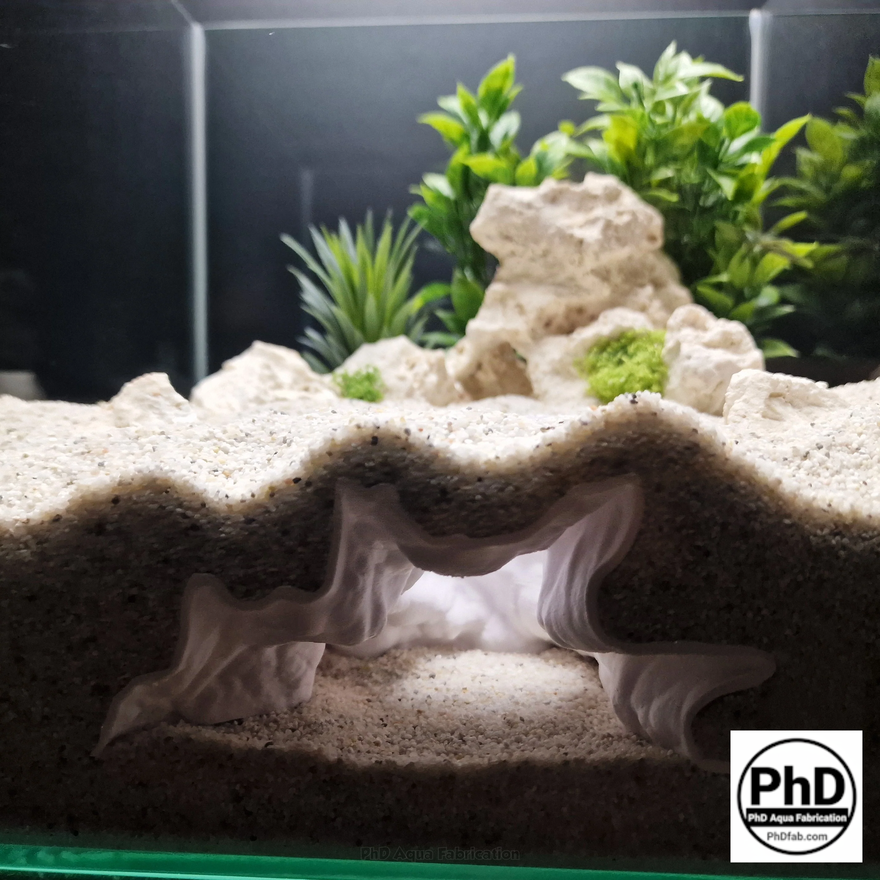 Aquarium Cave Decor - Underground Tunnel & Root Cavern - Natural Look Aquascaping & Terrarium Ornament - "Sunflower Root Cavern"