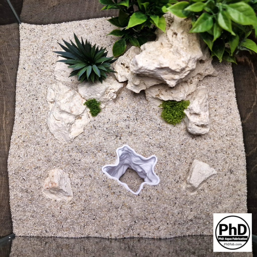 Aquarium Cave Decor - Underground Tunnel & Root Cavern - Natural Look Aquascaping & Terrarium Ornament - "Sunflower Root Cavern"