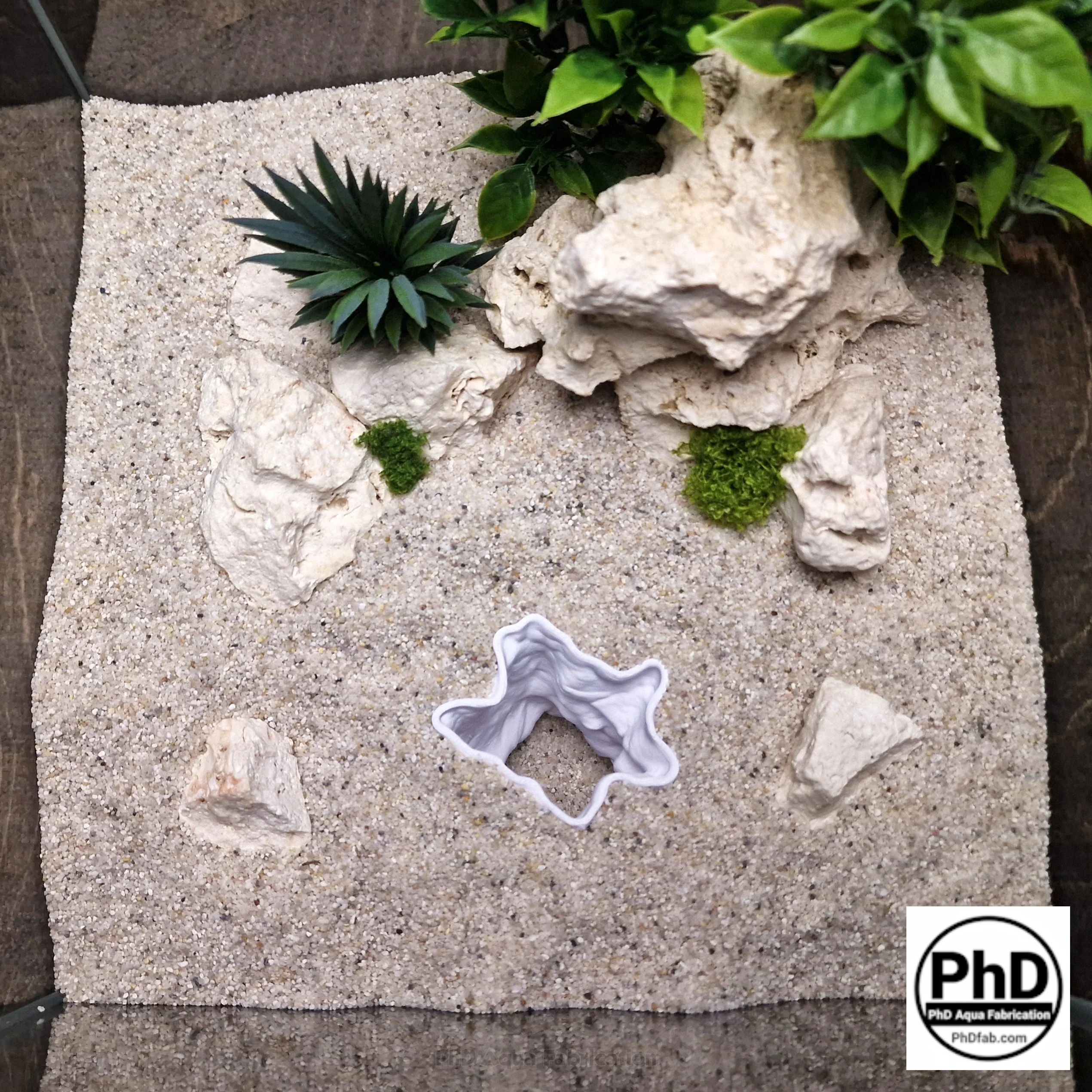 Aquarium Cave Decor - Underground Tunnel & Root Cavern - Natural Look Aquascaping & Terrarium Ornament - "Sunflower Root Cavern"