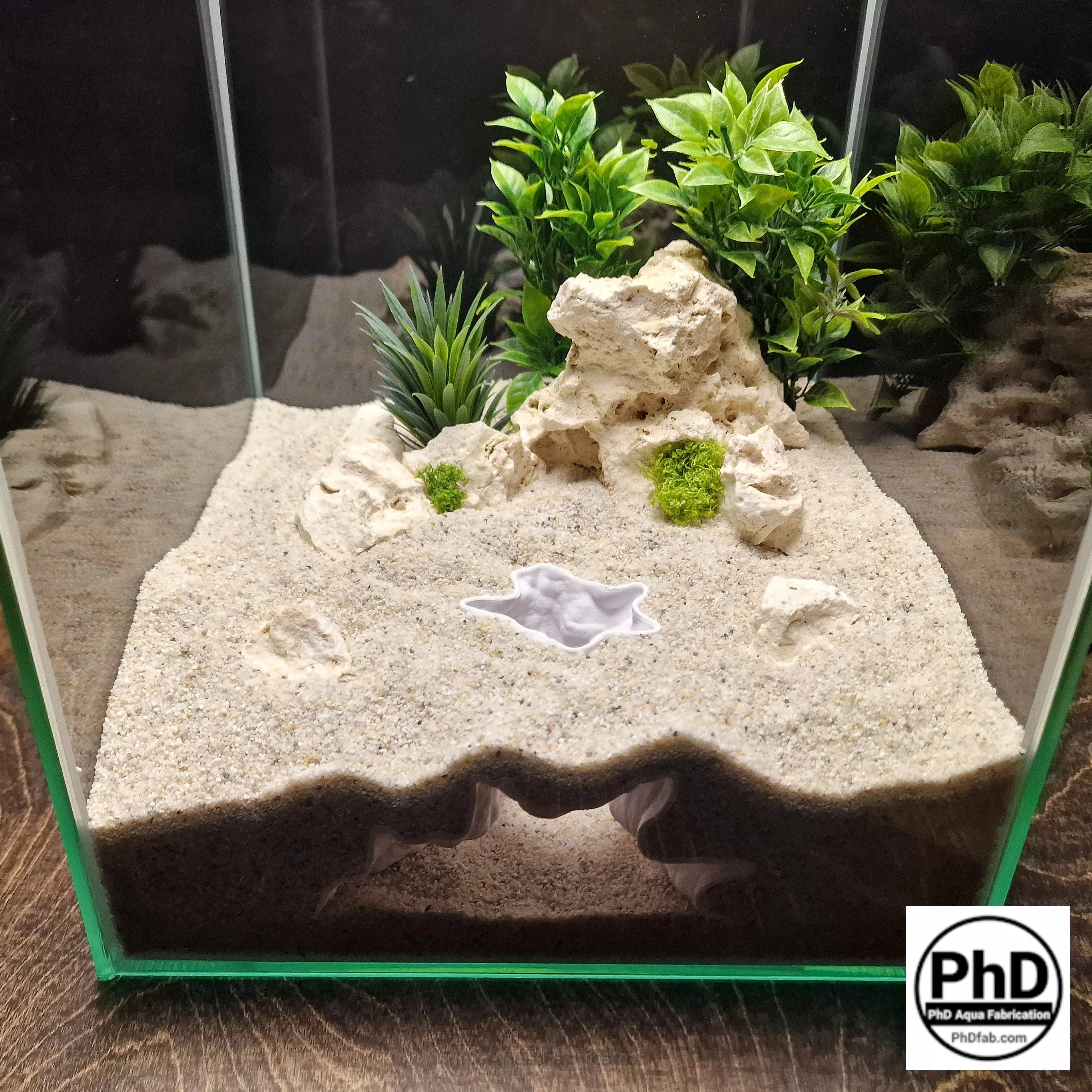 Aquarium Cave Decor - Underground Tunnel & Root Cavern - Natural Look Aquascaping & Terrarium Ornament - "Sunflower Root Cavern", AQU-SUNFLO-BR-L, AQU-SUNFLO-WH-L, AQU-SUNFLO-BE-L