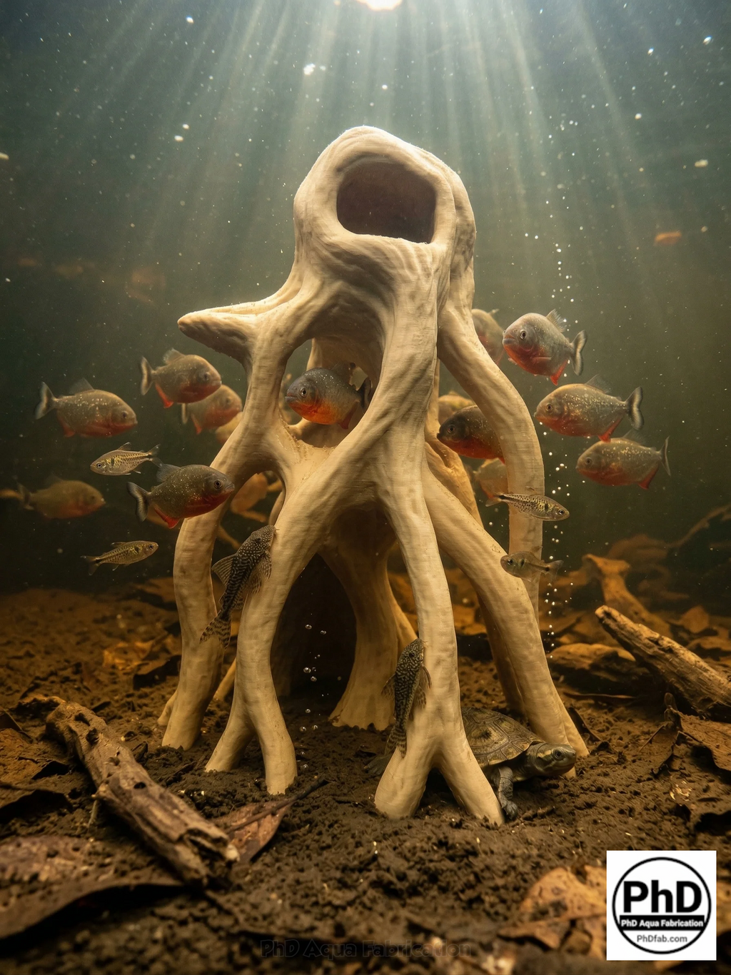 Aquarium Wood Decor - Tall 3D Printed Natural Look Wood Propagules for Vertical Aquascaping - "High Mangrove Roots"