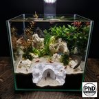 Aquarium Decor Cave - Underground Sanctuary for Fish - Reptile & Amphibian Terrarium Accessory - "Do Not Enter Den", AQU-DONOTE-BR-L, AQU-DONOTE-WH-L, AQU-DONOTE-BE-L