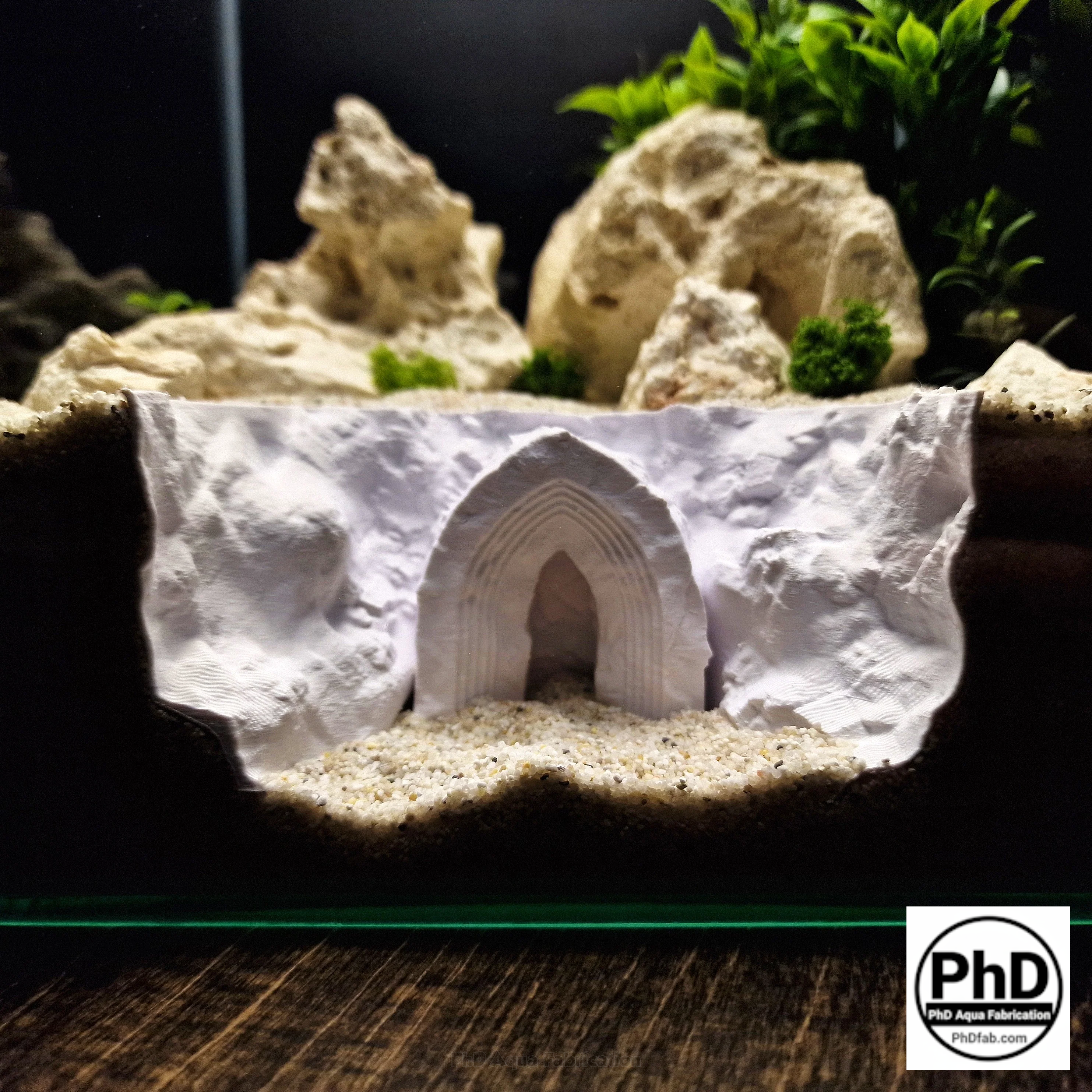 Aquarium Decor Cave - Underground Sanctuary for Fish - Reptile & Amphibian Terrarium Accessory - "Do Not Enter Den"