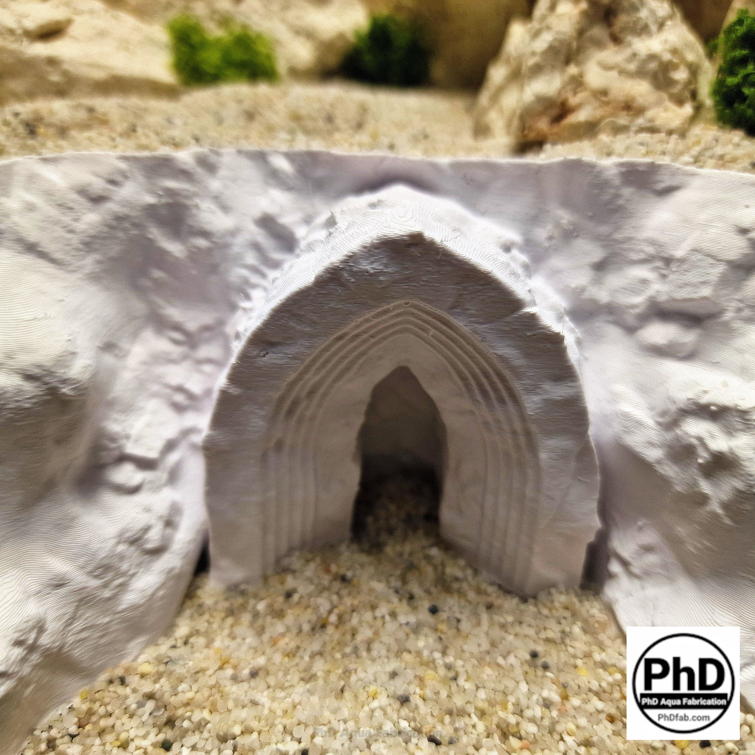 Aquarium Decor Cave - Underground Sanctuary for Fish - Reptile & Amphibian Terrarium Accessory - "Do Not Enter Den", AQU-DONOTE-BR-L, AQU-DONOTE-WH-L, AQU-DONOTE-BE-L