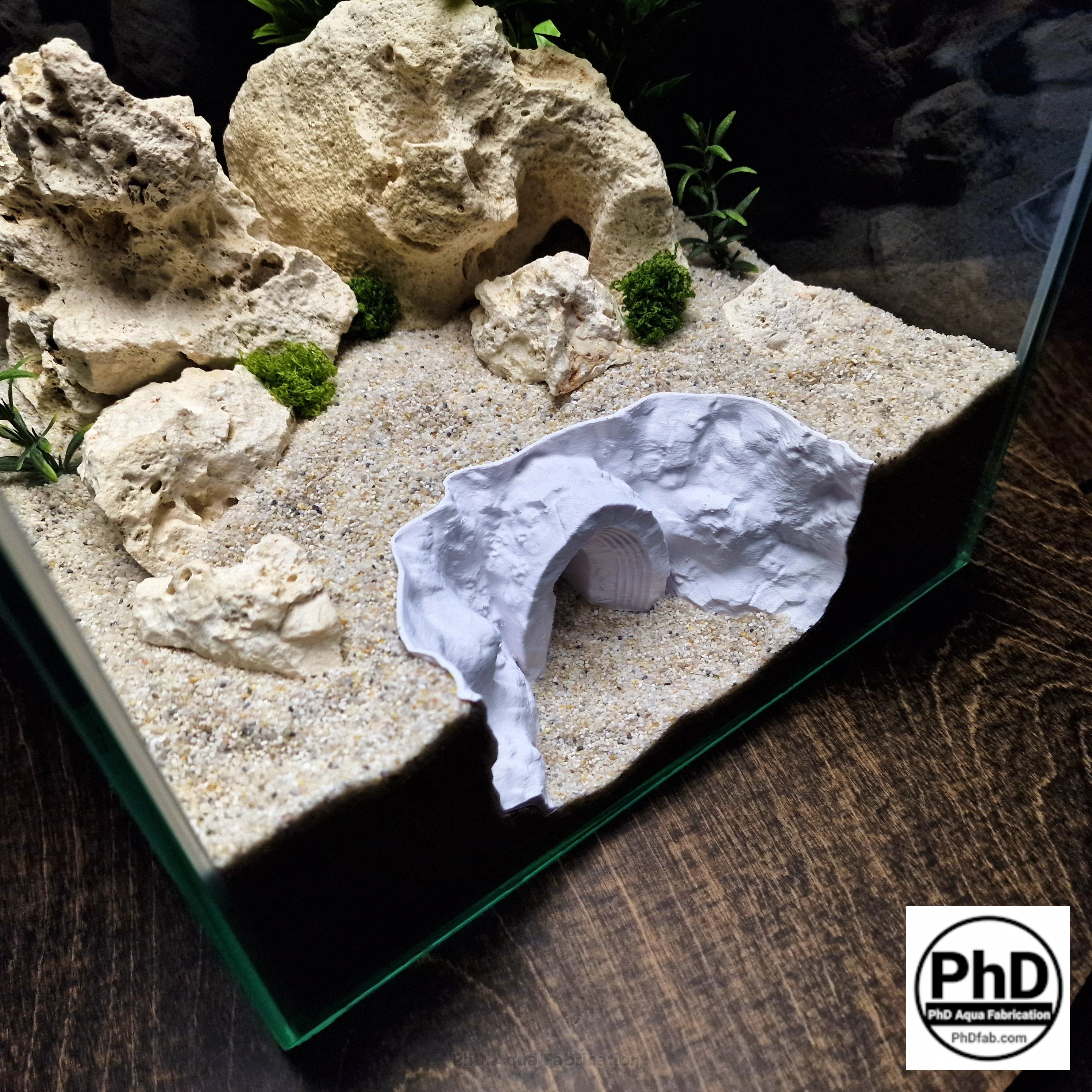 Aquarium Decor Cave - Underground Sanctuary for Fish - Reptile & Amphibian Terrarium Accessory - "Do Not Enter Den"