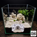 Aquarium Decor Cave - Underground Sanctuary for Fish - Reptile & Amphibian Terrarium Accessory - "Do Not Enter Den"