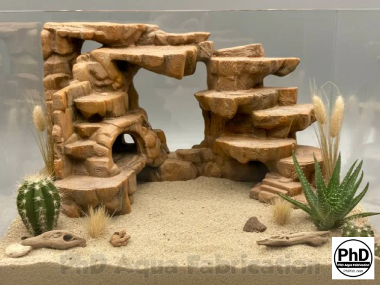 Customizable Terrarium Background Wall – 3D Rock Decoration for Aquascaping (Custom Dimensions)